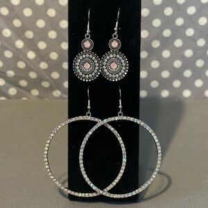 Two pairs of pierced earrings